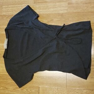 Charcoal gray ribbed wrap top size small